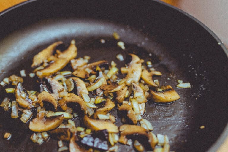 mushroom in a pan